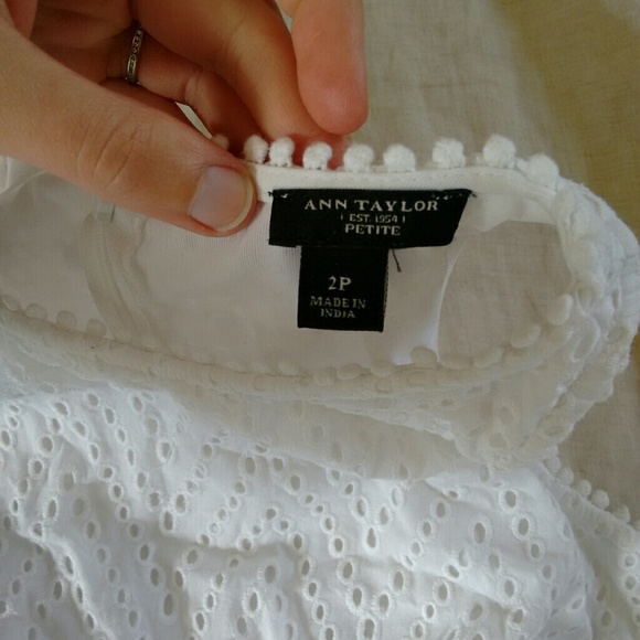 Eyelet Peplum Blouse - Picture 2 of 4